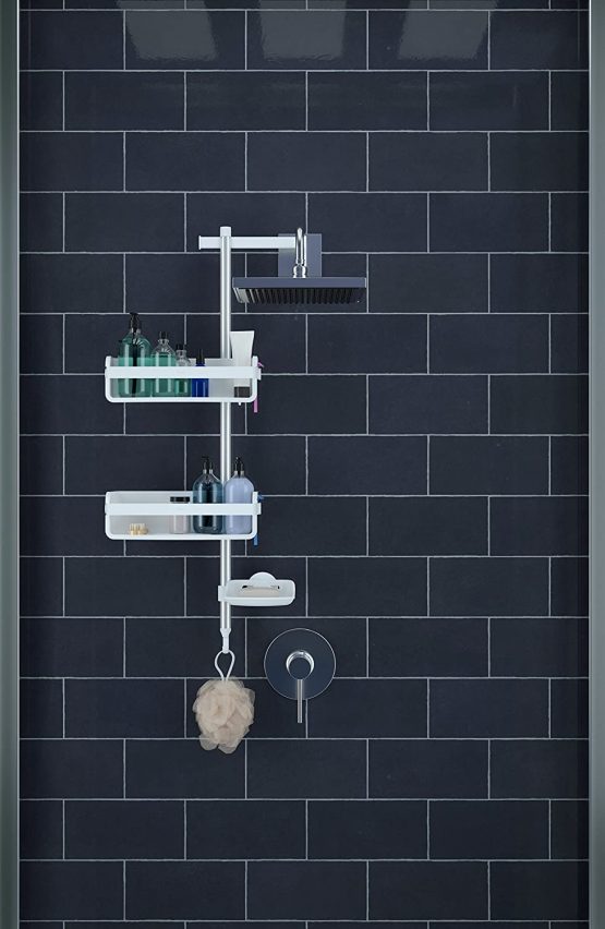 Umbra Flipside Flex Pole Shower Caddy, Adjustable Shower Caddy with