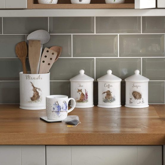 Portmeirion Home & Gifts WNS3996-XW Wrendale by Royal Worcester Sugar Canister (Hedgehog), Bone China, Multi-Colour, 10.5 x 10.5 x 15.5 cm - Image 3