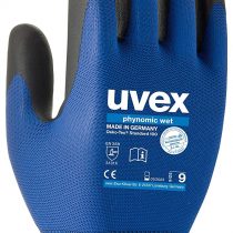Uvex 60060 9 Phynomic Wet Safety Glove, Size: 9, Blue, Anthracite