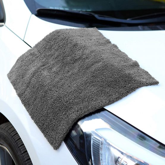 BW&HM Microfibre Car Cleaning Cloths Car Drying Cloth Edgeless Super Absorbent 40 x 40 cm 5 Pack Grey - Image 4