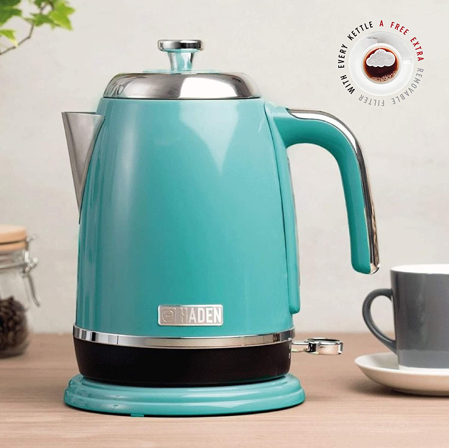 Haden Salcombe Cordless Kettle – Electric Fast Boil Kettle, 3000W, 1.7 ...