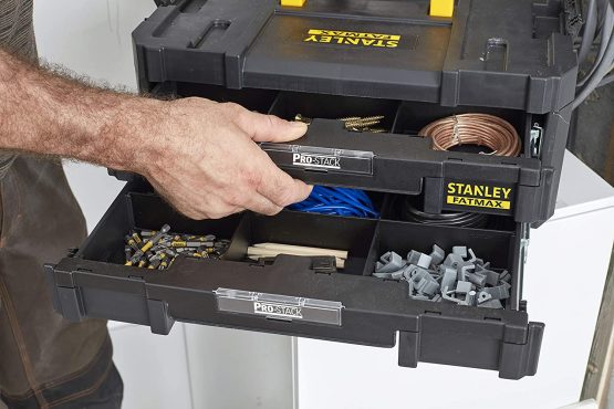 Stanley FatMax Tstak Combination Toolbox - 21.5 L Includes Box with 2 Drawers and Metal Clips - Pack of 1 - FMST1-71981 - Image 3