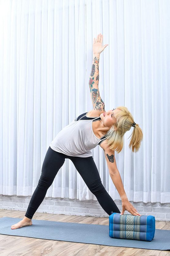 LEEWADEE Yoga Block Pilates Brick Eco-Friendly Organic and Natural, 35x18x12 cm, Kapok - Image 3