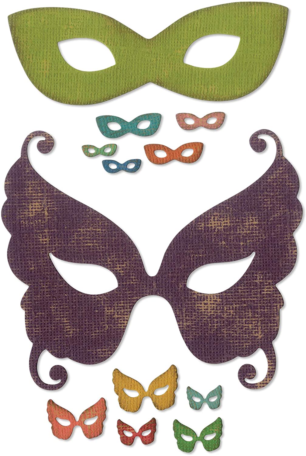 Sizzix Thinlits Die Set 664195, Masquerade Mask by Tim Holtz, 12 Pack, One Size, Paper, Multi-Colour Colour