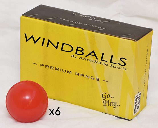 GoPlay PREMIUM RANGE Windball Red Cricket Soft Indoor Training Club Outdoor Wind Ball (Box of 6)