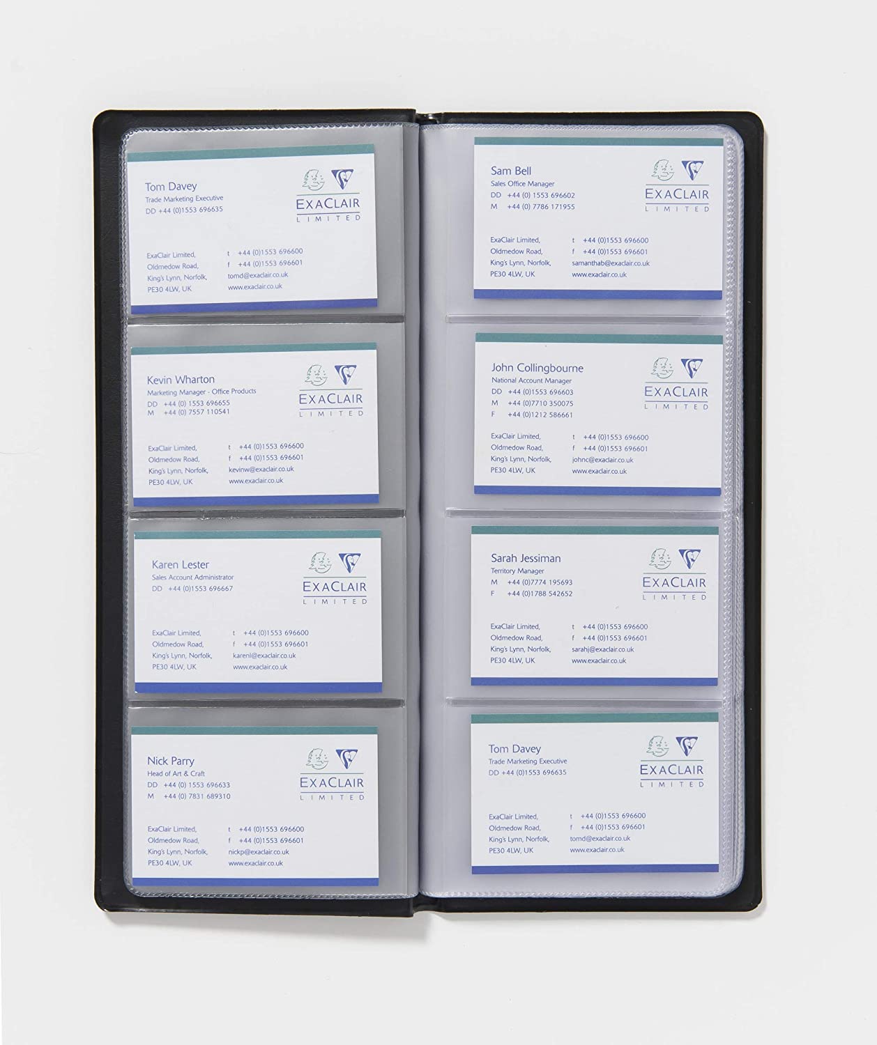 Exacompta, Ref CBC4PZ, Guildhall, Business Card Holder, 214 x 115mm, 3 Cards Per Page, Anti-Glare, 64 Pockets - Image 3