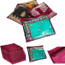 Fineway Pack of 20 Clear Saree Clothes Garment Sari Storage Bags Wardrobe Organiser