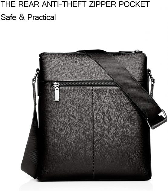 FANDARE Men's Shoulder Bag Messenger Crossbody Satchel Office Work Bag Fits iPad 9.7 inch Tablets Waterproof Travel Bookbag Black - Image 4