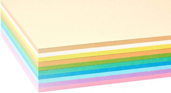 perfect ideaz 100 Sheets of DIN-A5 Coloured Pastel Photo Card, Craft Paper, Dyed Through Sheets, 10 Different Light Colours, 300g /qm, Tinted Drawing Card for Crafts, Colourful Set of Coloured Sheets - Image 4