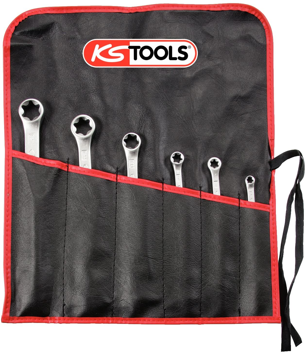 KS Tools 911.0370 ETX E6-E24 Classic Ring Spanner Set, Chrome