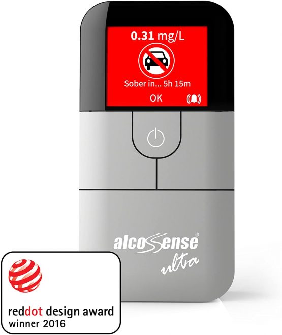 AlcoSense Ultra Fuel Cell Breathalyser/Breathalyzer & Alcohol Tester Complete with Carry Case & 100 Mouth Pieces