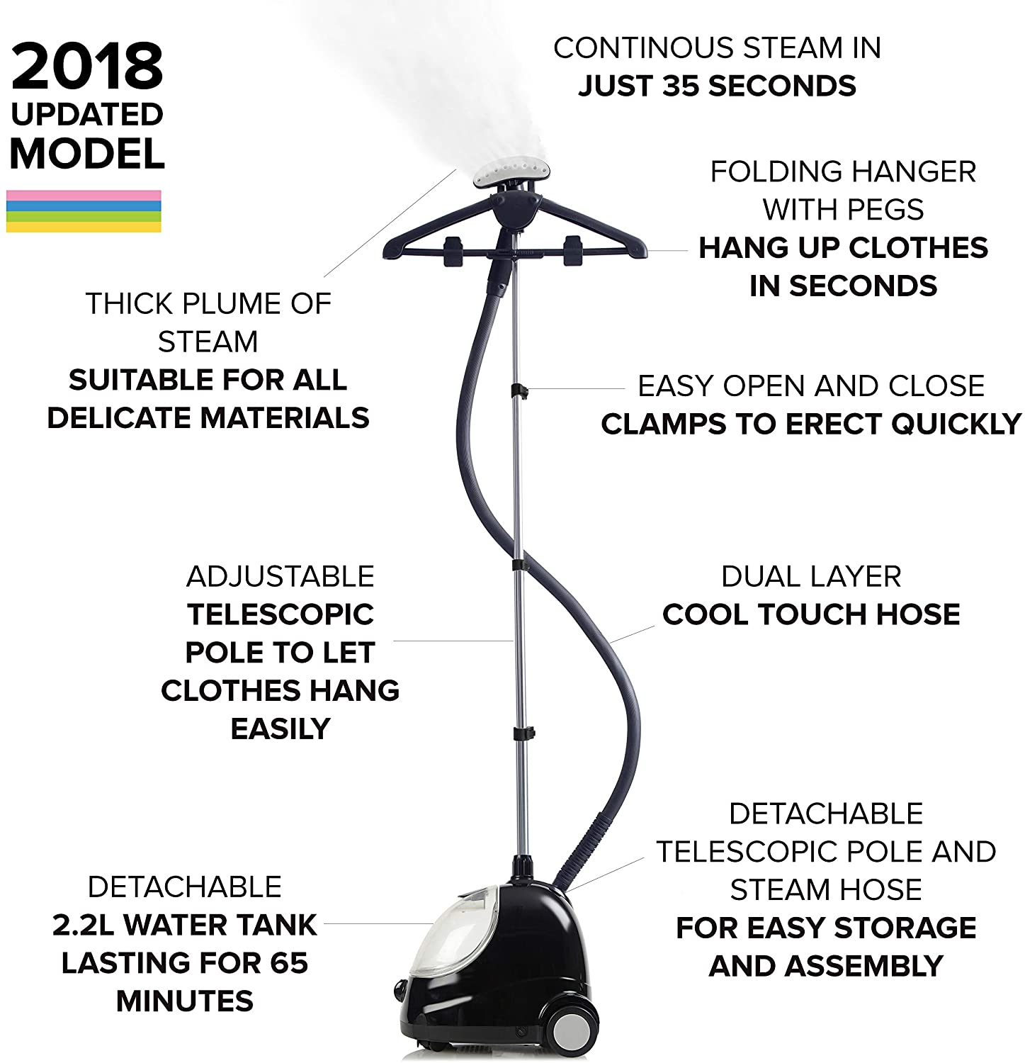 FRIDJA f1000 Professional Vertical Garment/Steamer Ideal for Suits and Delicate Materials