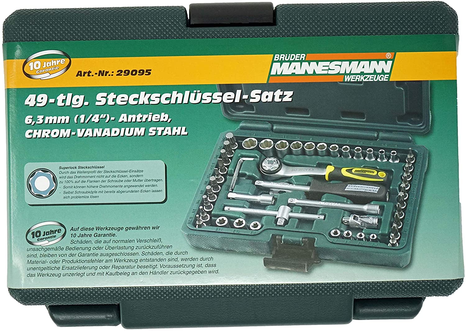 Brueder Mannesmann M 2045-SL Socket Spanner Set, Chrome - Image 2