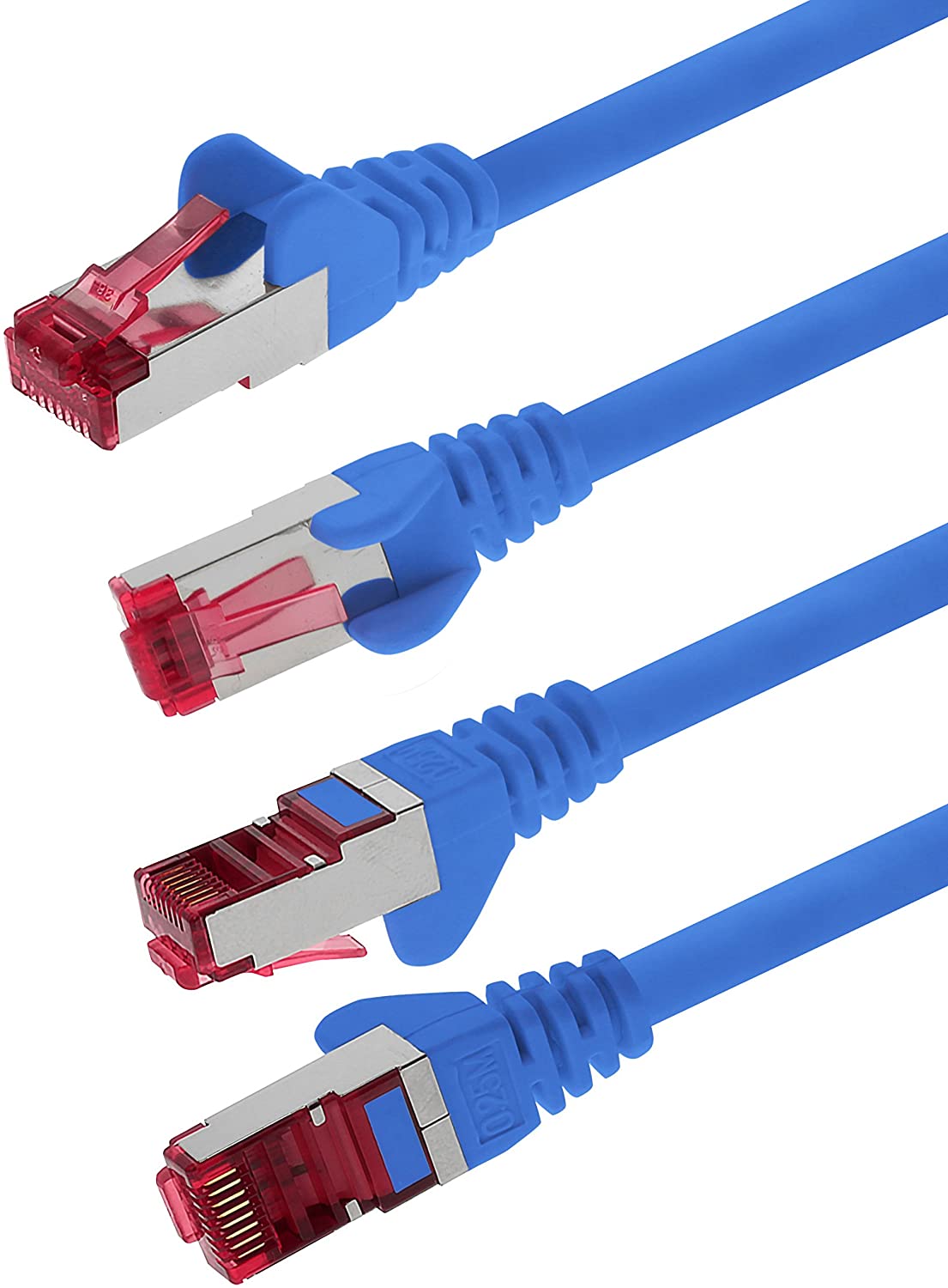 1aTTack.de 7.5m, blue, 10 pieces, network cable CAT6a (10Gb/s) S-FTP CAT 6a Lankacable - Image 4