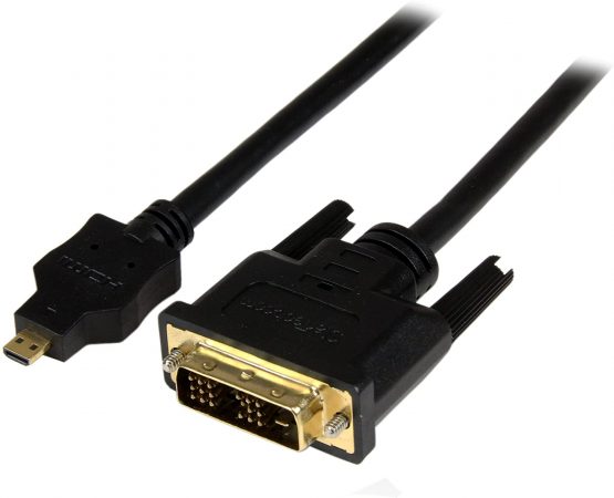 StarTech 1m Male to Male Micro HDMI to DVI-D Cable, Black