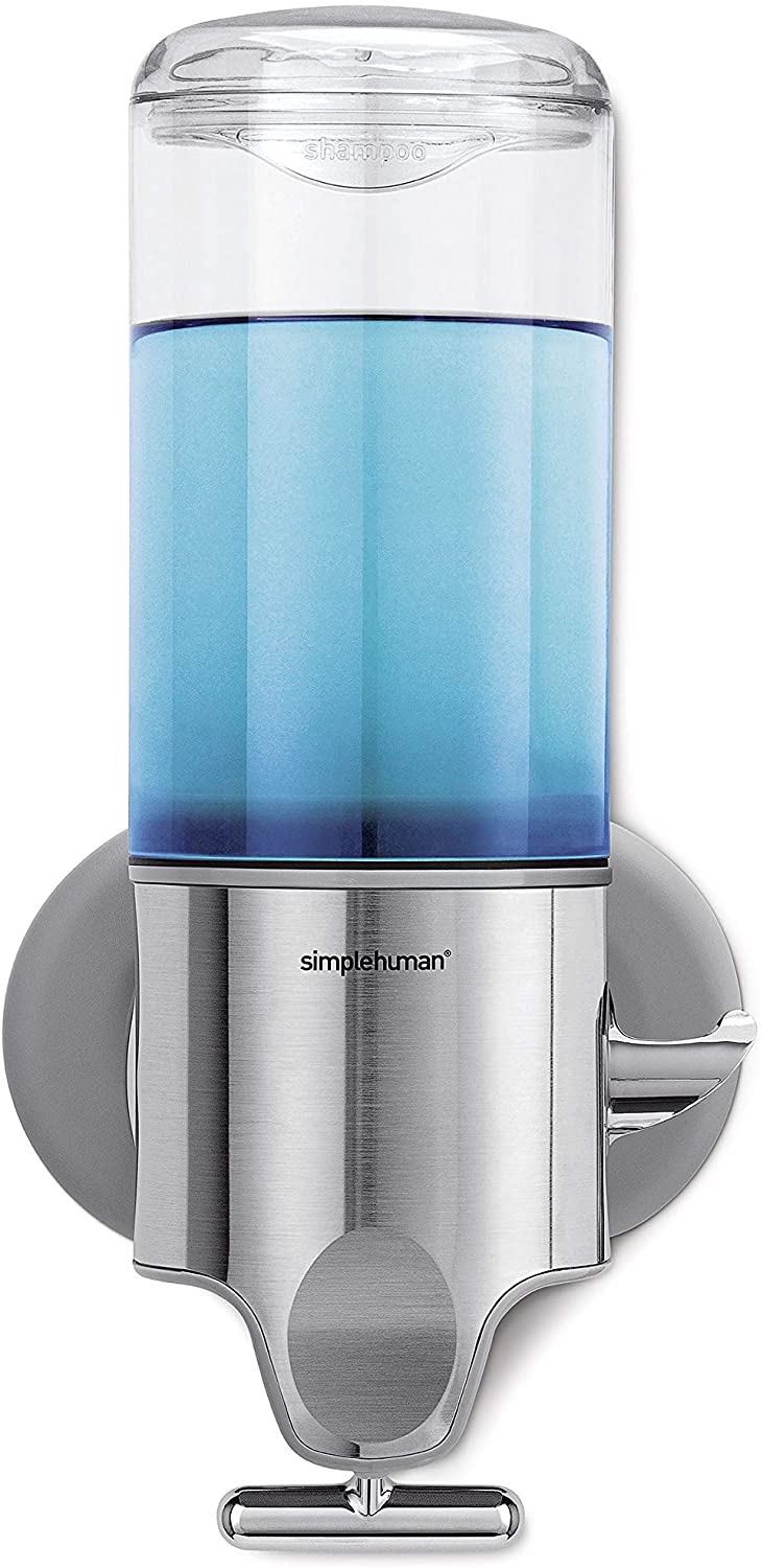 simplehuman BT1034 444ml Single Wall Mounted Soap Dispenser Pump for Soap Shampoo, Conditioner, Shower Gel