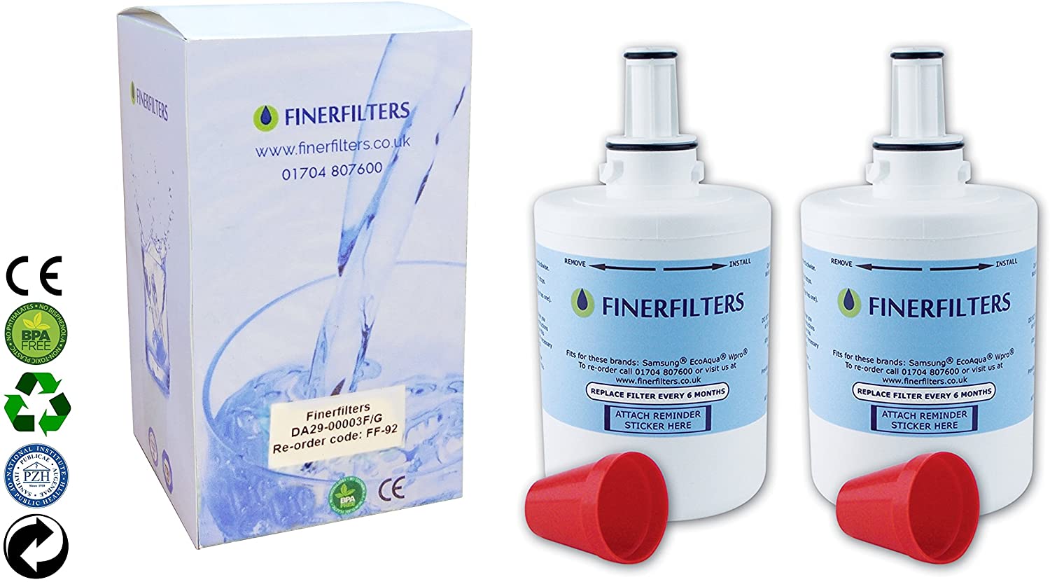 2 x Finerfilters Compatible Samsung Aqua Pure Plus Fridge Water Filter DA29-00003 Fits B F Or G Version, 2 Count (Pack of 1) - Image 3