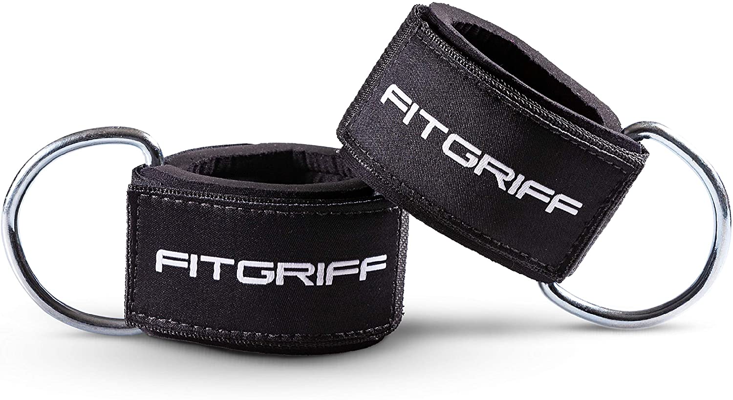 Fitgriff® Ankle Straps for Cable Machines, Heavy Padded Ankle Cuffs (2 pieces), Gym, Workout - Image 2