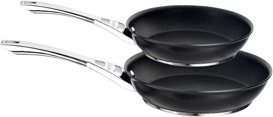 Circulon 82529 Infinite frypan Twin Pack (25/30cm) – Premium Non Stick Frying Pans – Hard Anodized Aluminium Cookware – Induction, Oven and Dishwasher Safe, Aluminum, Black