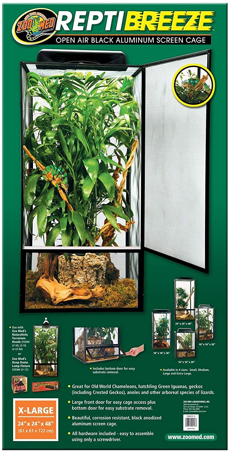 Croci zoomed Zoo Med Repti Breeze Screen Cage, 61 x 61 x 122 cm,Black,XL, 61x61x122 cm
