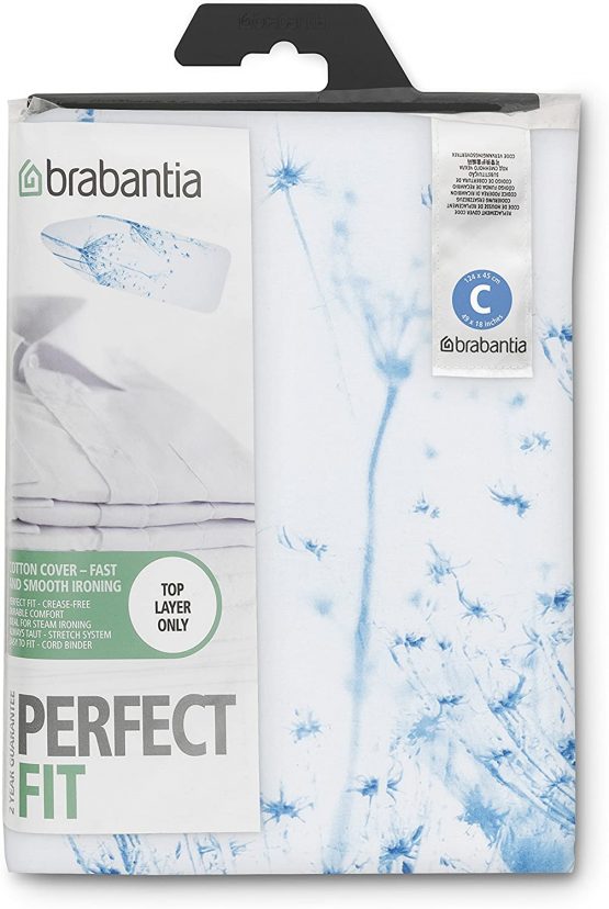 Brabantia Size C (124 x 45cm) Replacement Ironing Board Cover with Durable 2mm Foam Layer (Cotton Flower) Easy-Fit, 100% Cotton - Image 2