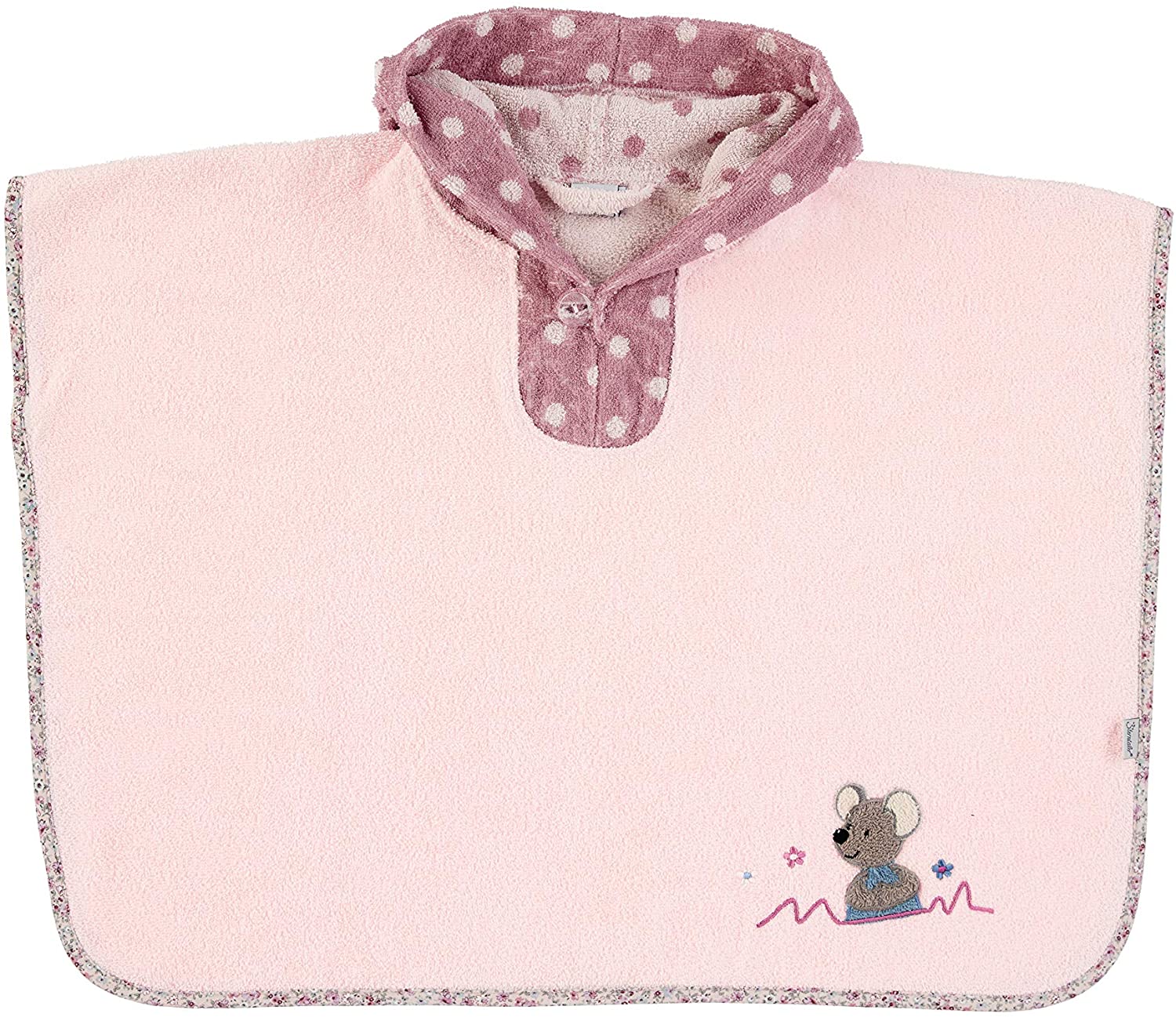 Sterntaler Pale Pink Hooded Poncho Mouse Mabel Age 0 Months + Size: 70 x 50 cm - Image 2