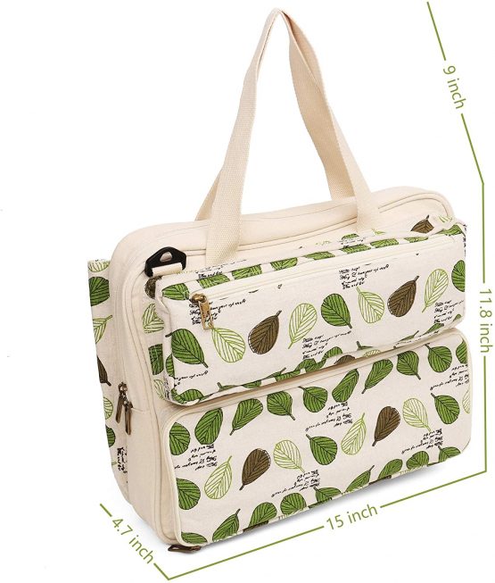 Lavievert Knitting Tote Bag Yarn Storage Bag for Carrying Projects, Knitting Needles, Crochet Hooks and Other Accessories - Image 2
