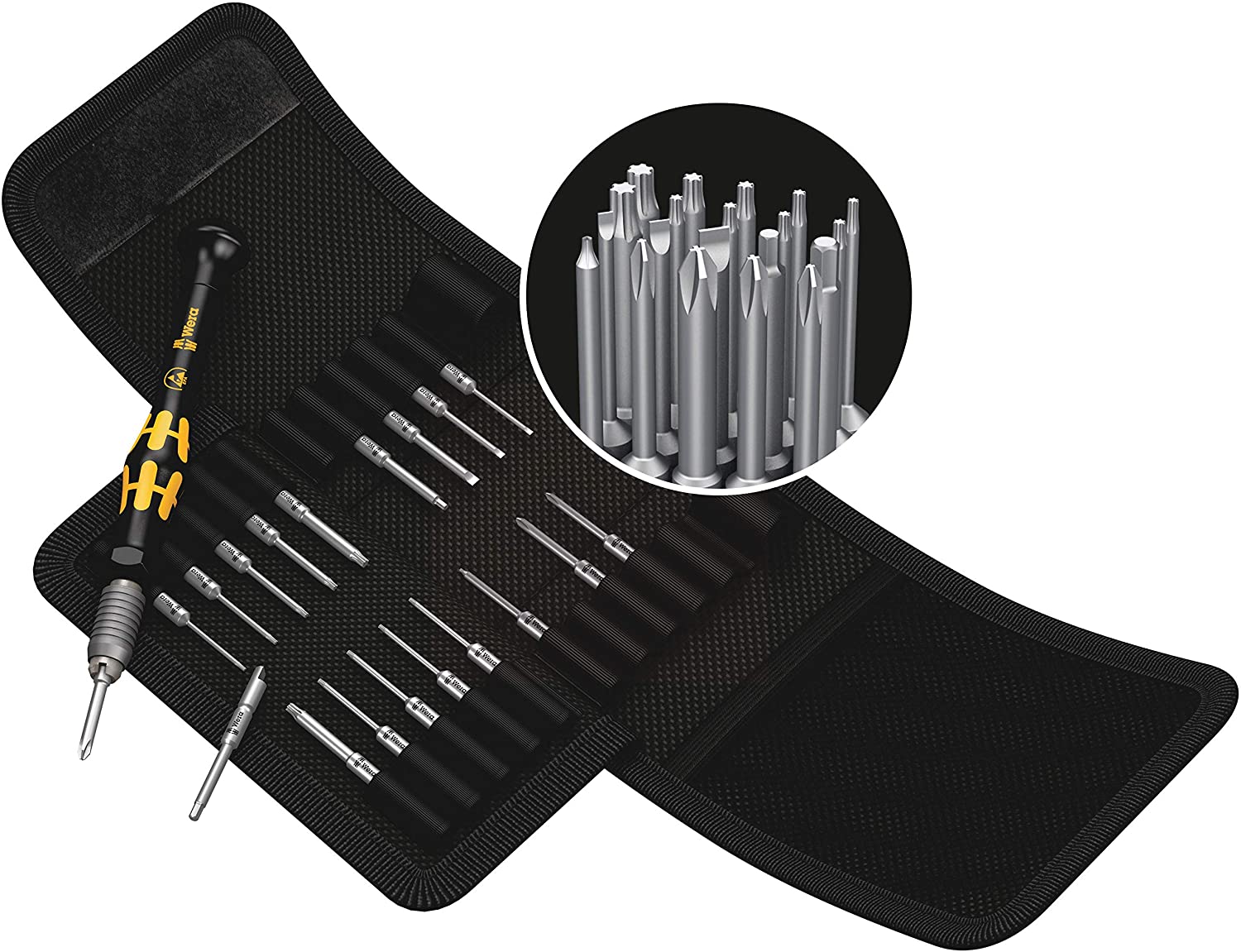 Kraftform Kompakt Micro ESD Screwdriver Set, 20 Piece, Silver