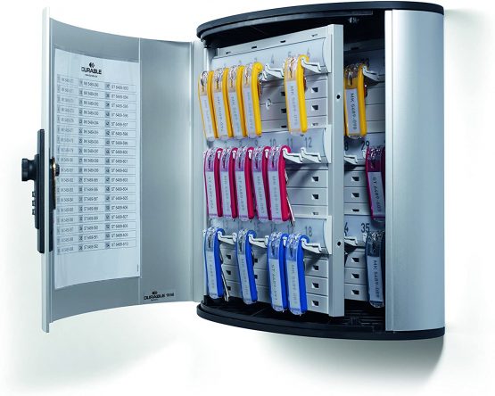 Durable Key Safe Box 36 - Wall Mounted Key Holder Cabinet with combination lock for up to 36 Key Clip Keys - Securely lock keys away - Aluminium Keysafe including 6 Key Clip Tags - Image 4