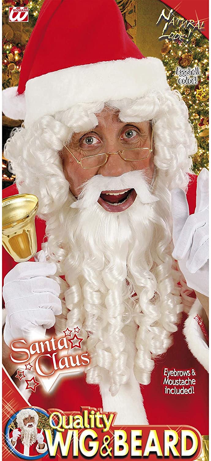 Santa Claus Curly Beard Tash Wig for Hair Accessory Fancy Dress - Image 2