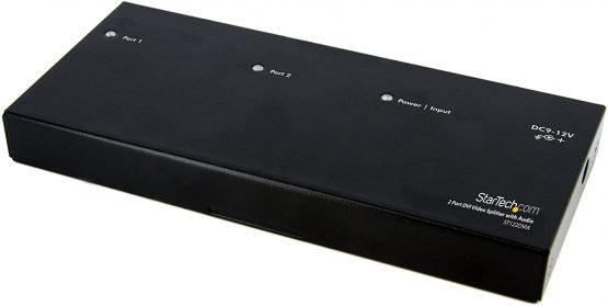 StarTech 2 Port DVI Video Splitter with Audio - DVI Splitter with Audio - 2 Port DVI Splitter - DVI Video Splitter (ST122DVIA)