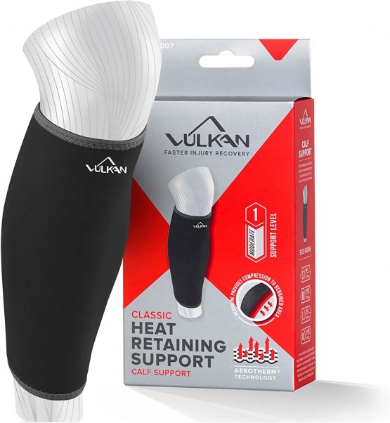 Vulkan Classic Calf/Shin Support, Large, 38 to 42 cm, Breathable Lower Leg Brace for Stability and Support when Running or Walking, Athletic Compression Sleeve for Exercising and Working Out