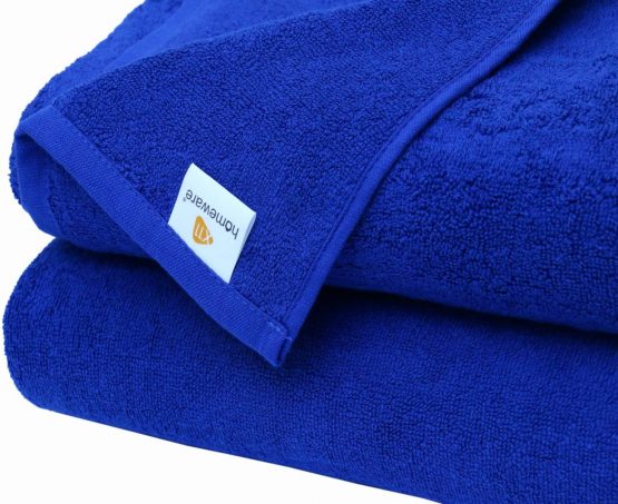 Bath Towels Set of 2, 600gsm Egyptian Cotton Towel Set, 75 X 145 cm, Hotel Quality (Blue) - Image 2