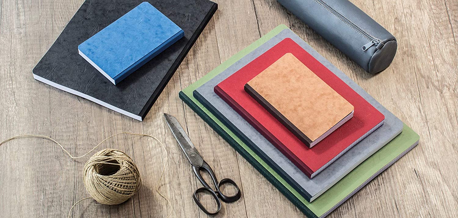 Clairefontaine 795402C Collection Age Bag A Stitched Notebook With Red Canvas Back, A5 14,8x21 cm, 192 Plain White Pages - Image 4