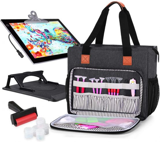 Luxja Carrying Case for A4 Light Pad and Diamond Painting Accessories, Storage Bag for Diamond Painting Tools and Light Box (Bag Only), Black
