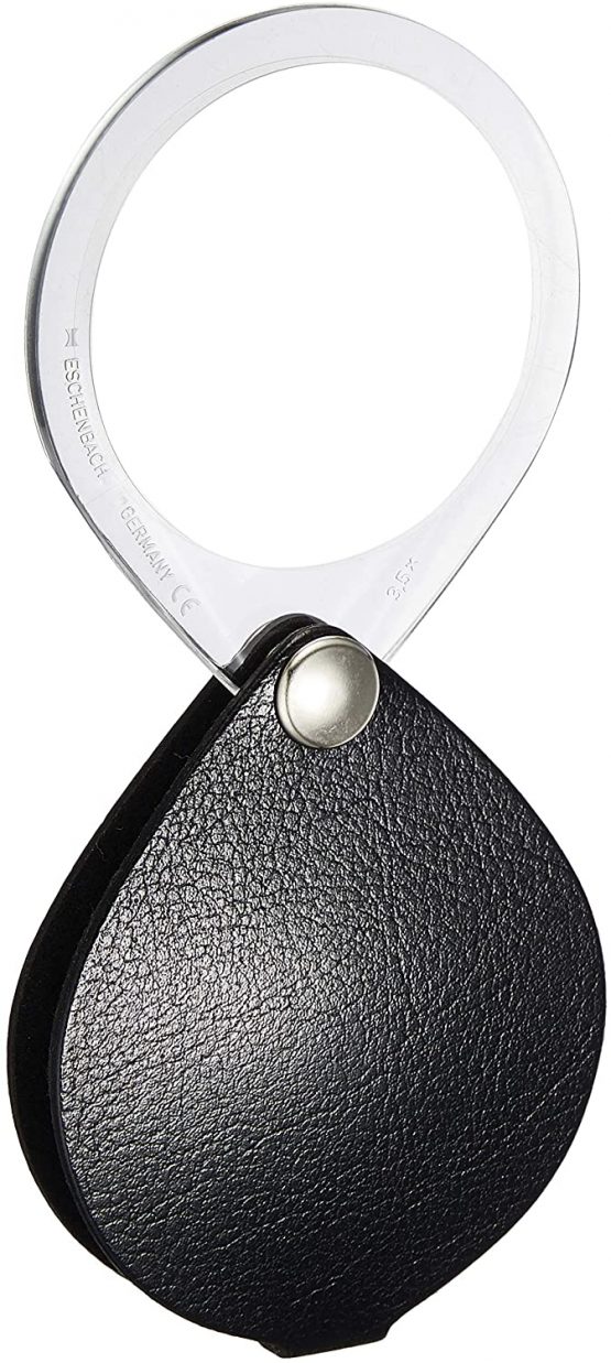 Eschenbach Classic 1740150 Leather Folding Magnifying Glass 3.5 x 50 mm Black