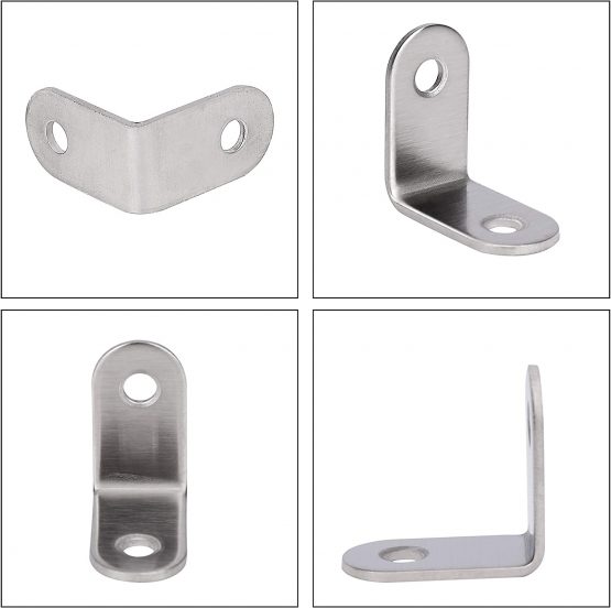 Corner Bracket 90 Degree Right Angle Brackets Stainless Steel Angle Support Corner Braces with Screws for Desk Table Shelf 20 Pack Silver 20 * 20mm - Image 4