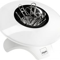SIGEL SA101 Paper Clip Dispenser, Ø 9.5 x 5.5 cm, white