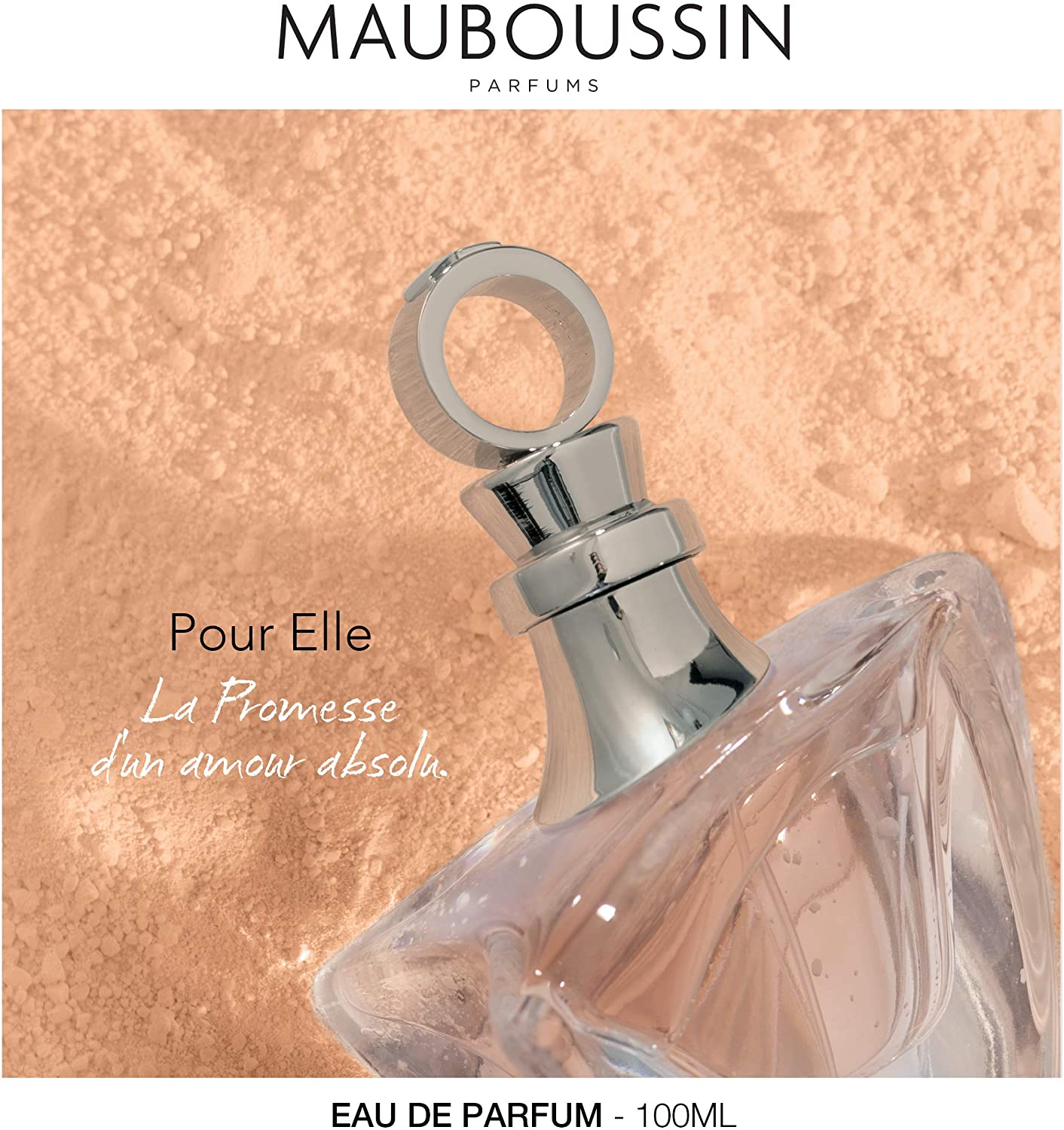 Mauboussin - Pour Elle 100ml (3.3 Fl Oz) - Eau de Parfum for Women - Floral & Fruity Scents, Beige & Black, 100 ml (Pack of 1) - Image 2