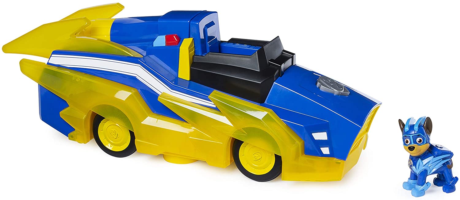 PAW Patrol Mighty Pups Charged Up Chase Transforming Deluxe Vehicle with Lights and Sounds, Multicoloured, 135 mm x 406 mm x 305 mm - Image 3