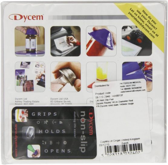 Non Slip Pad Dycem Round 14cm Diameter Red - Image 2