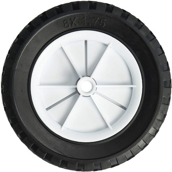 Shepherd Hardware 9613 8-Inch Semi-Pneumatic Rubber Replacement Tire, Plastic Wheel, 1-3/4-Inch Diamond Tread, 1/2-Inch Bore, White - Image 3