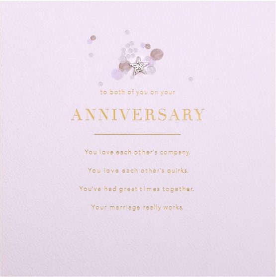 Anniversary Card to Both from Hallmark - Elegant Text Led Design