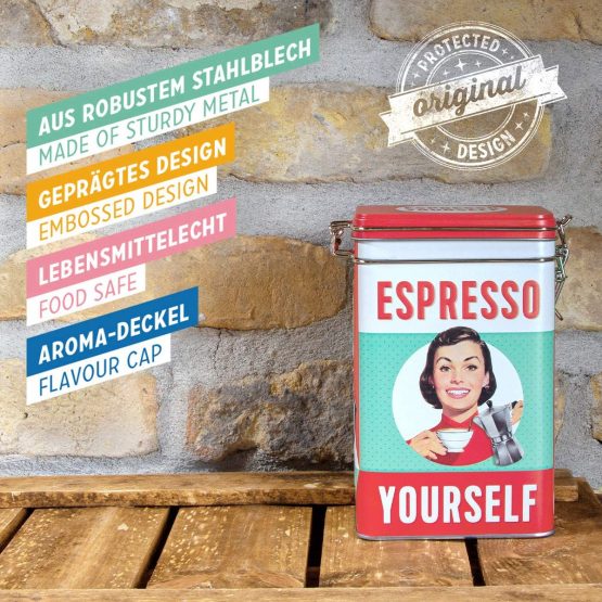 Nostalgic-Art 31104 - Say it 50's - Espresso Yourself, Clip Top Box - Image 4