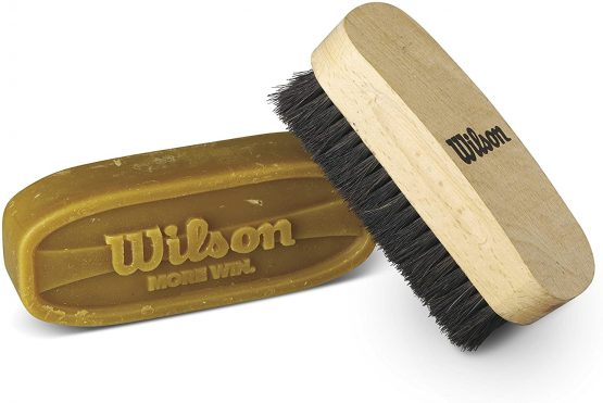 Wilson American Football Care Set, Brush and Hard Wax Block, WTF992700