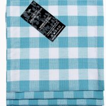 Homescapes - Four - Block Check Napkins - Blue White Check - 100% Cotton - 18 x 18 Inch (45 x 45 cm) Easy care table Hand Woven Napkins - Washable at 60 Deg C 