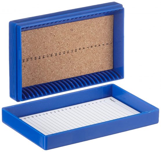 Neolab 2 2338 Slide Box for Pack of 25, Blue