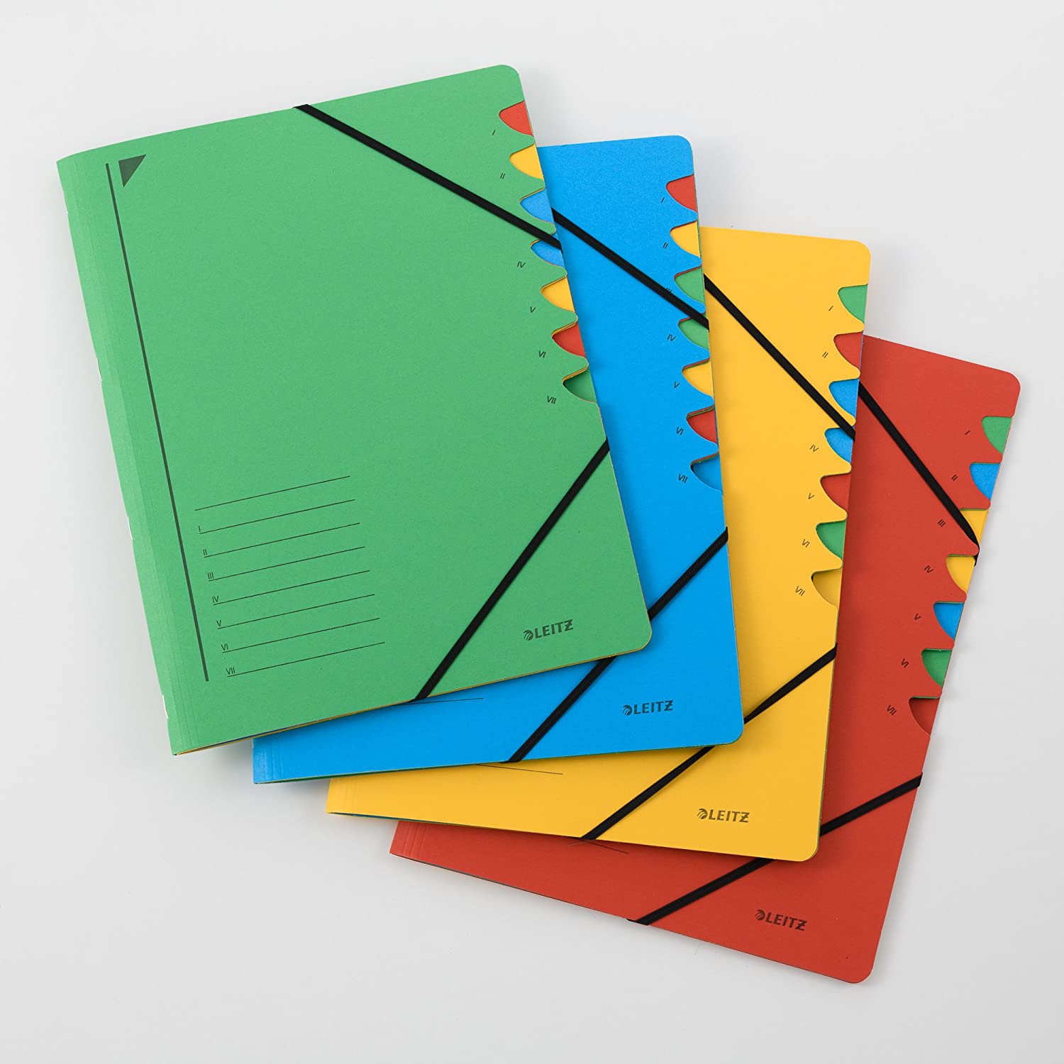 Leitz 39070015 Index File 7 Compartments Coloured Chipboard Yellow, 245 x 320 mm für DIN A4 - Image 3