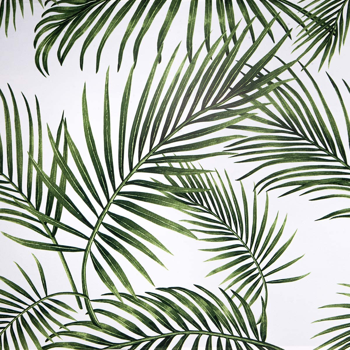 Hode Self Adhesive Wallpaper Green Leaf, Patterned Sticky Back Plastic Roll
