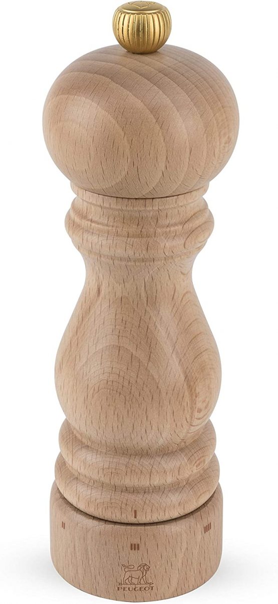 PEUGEOT Paris u'Select Manual Salt Mill-Adjustable Grinder-Beechwood, 18cm, Wood, Nature Brown, 18 cm